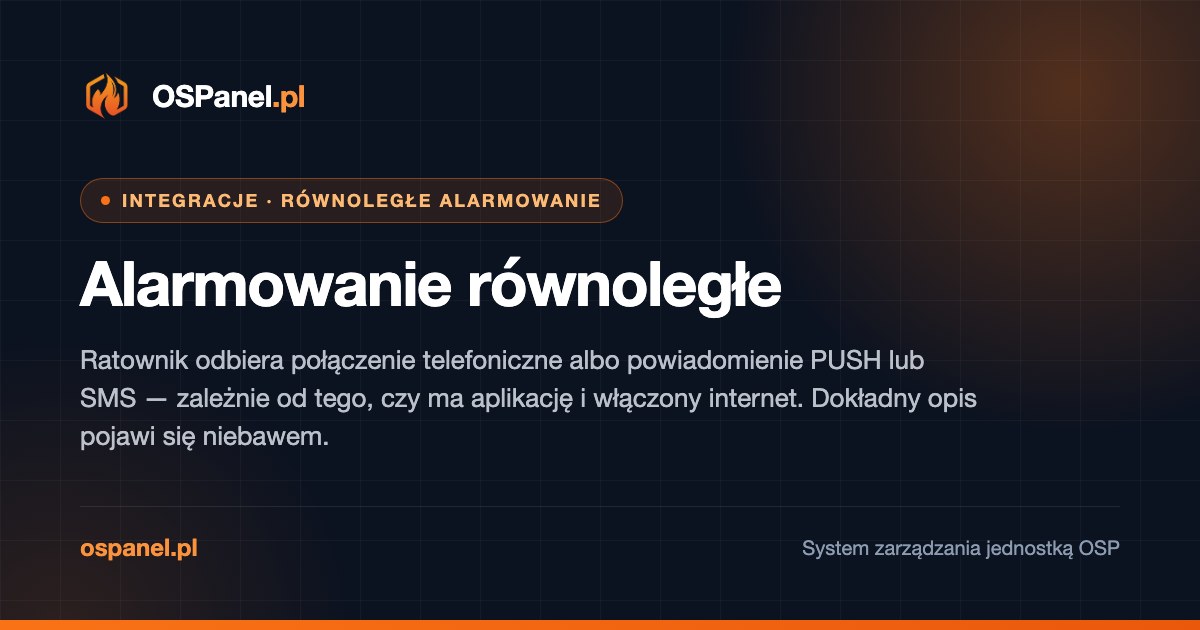 Alarmowanie równoległe — połączenie głosowe, PUSH i SMS