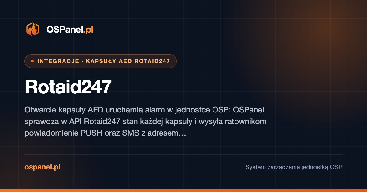 Rotaid247 — kapsuły AED połączone z alarmowaniem OSP