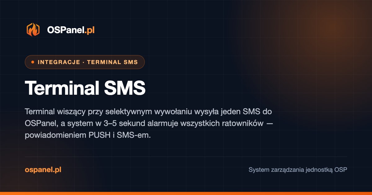 Terminal SMS — integracja z selektywnym alarmowaniem