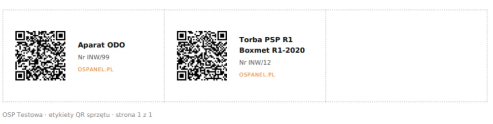 Arkusz etykiet QR do wydruku na A4