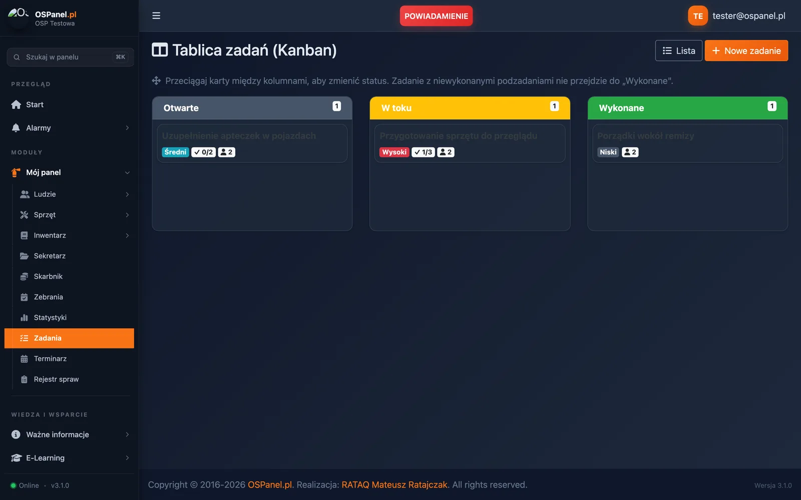 Tablica Kanban zadań